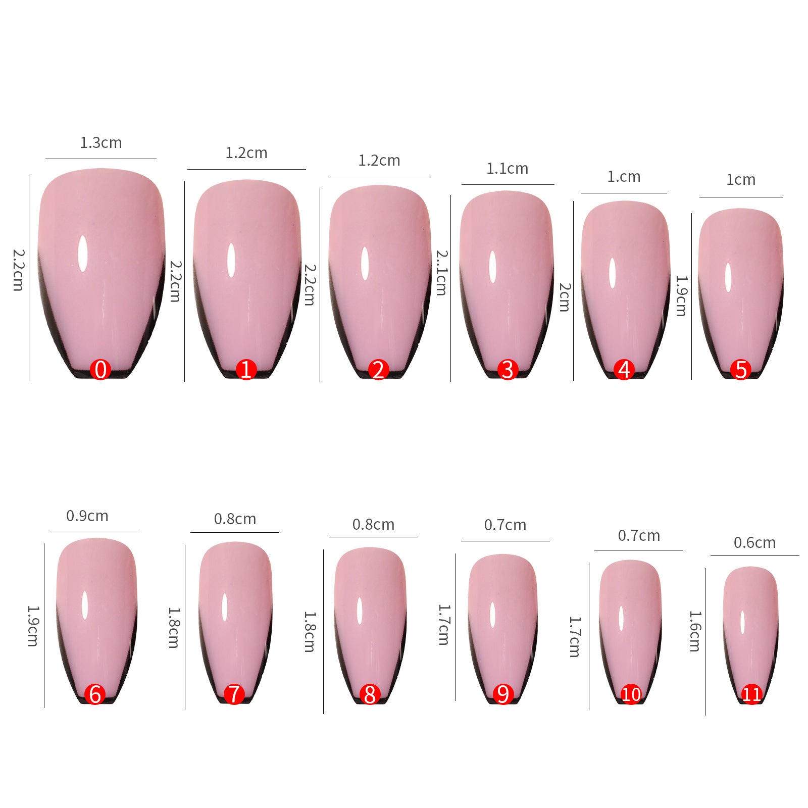 Pegatinas De Uñas Desnudas Francesas De Borde Negro al por mayor